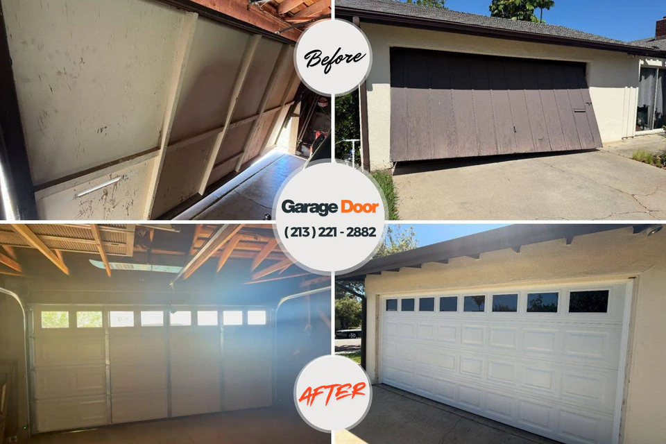Before and after: garage door repair Washington County